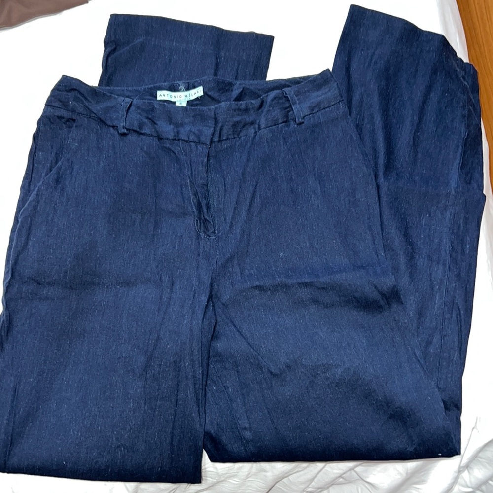 Antonio Melani Wide Leg Linen Pants